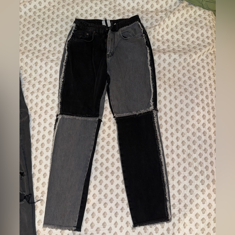 Ragged Black & Grey Jeans